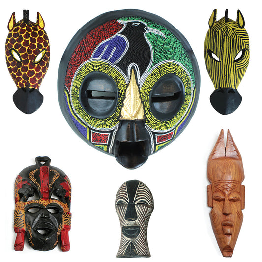 Set Of 6 African Masks