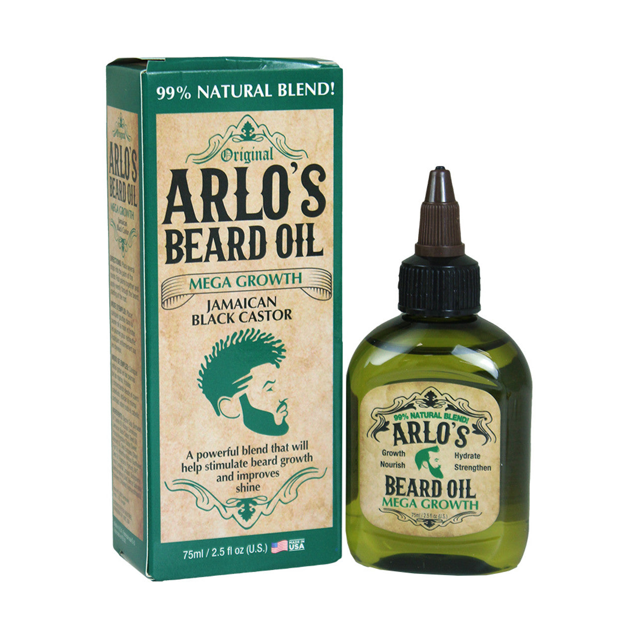 ARLO'S Jamaican Black Castor Mega Growth Beard Oil