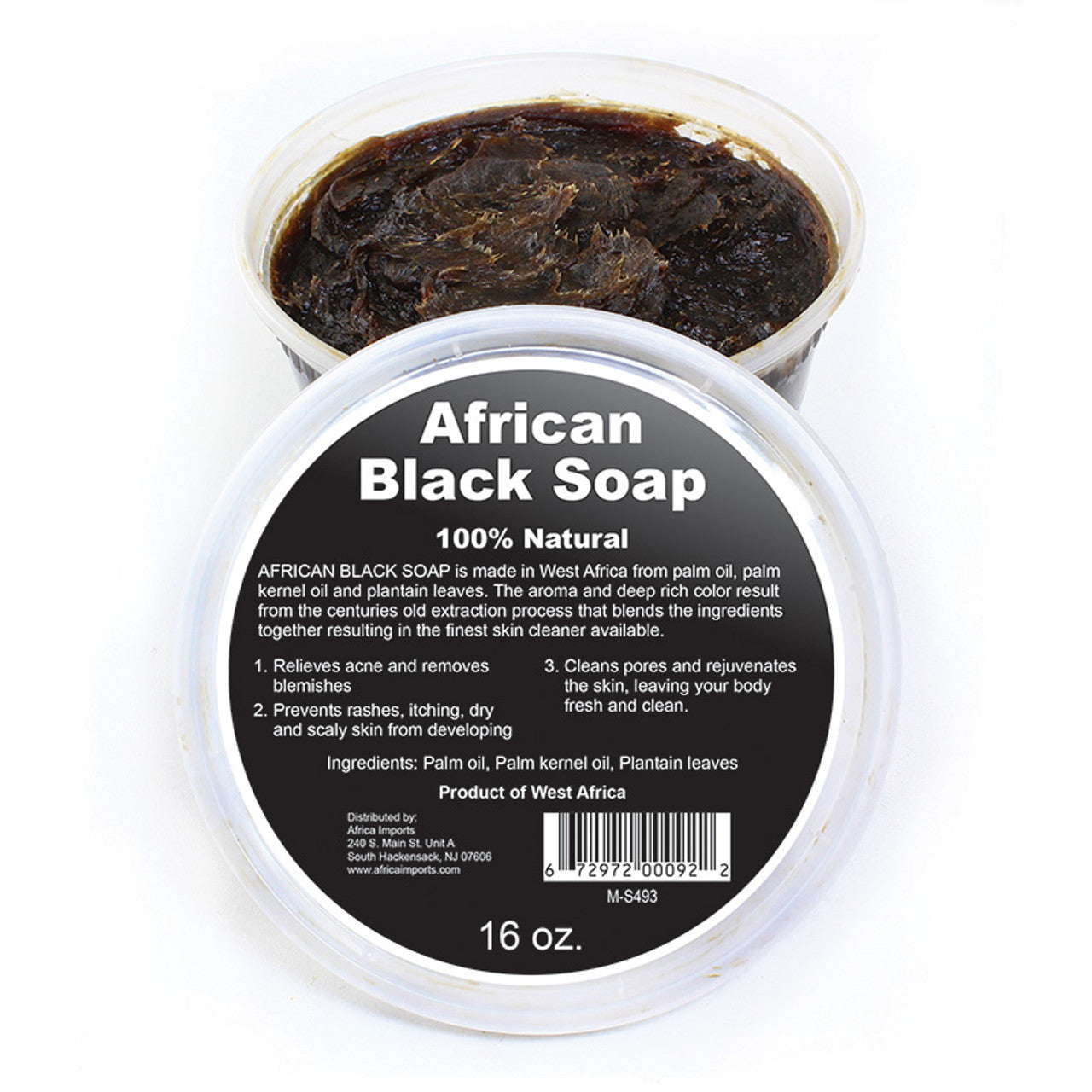 West African Black Soap Paste: 16 oz.