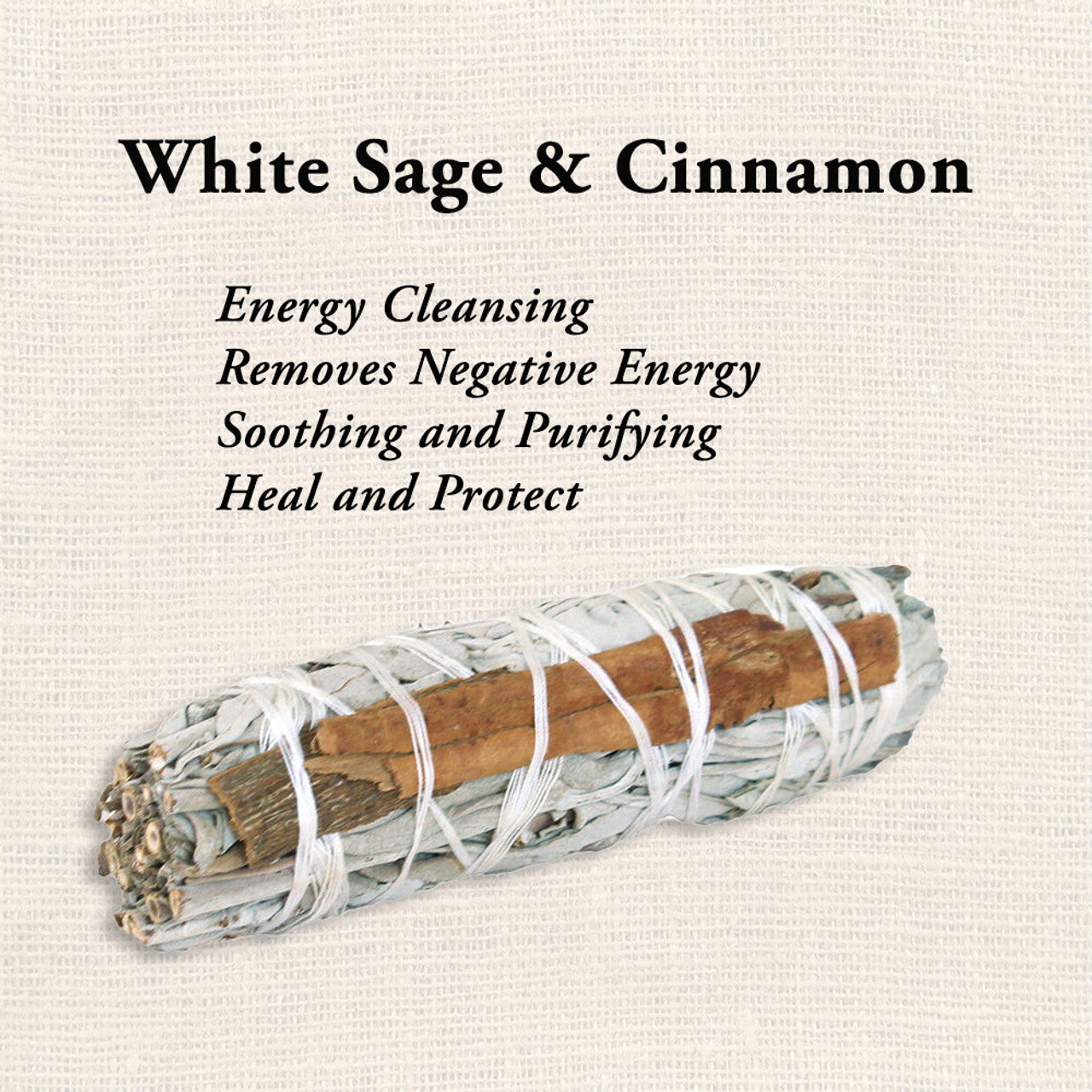 White Sage & Cinnamon Smudge Stick