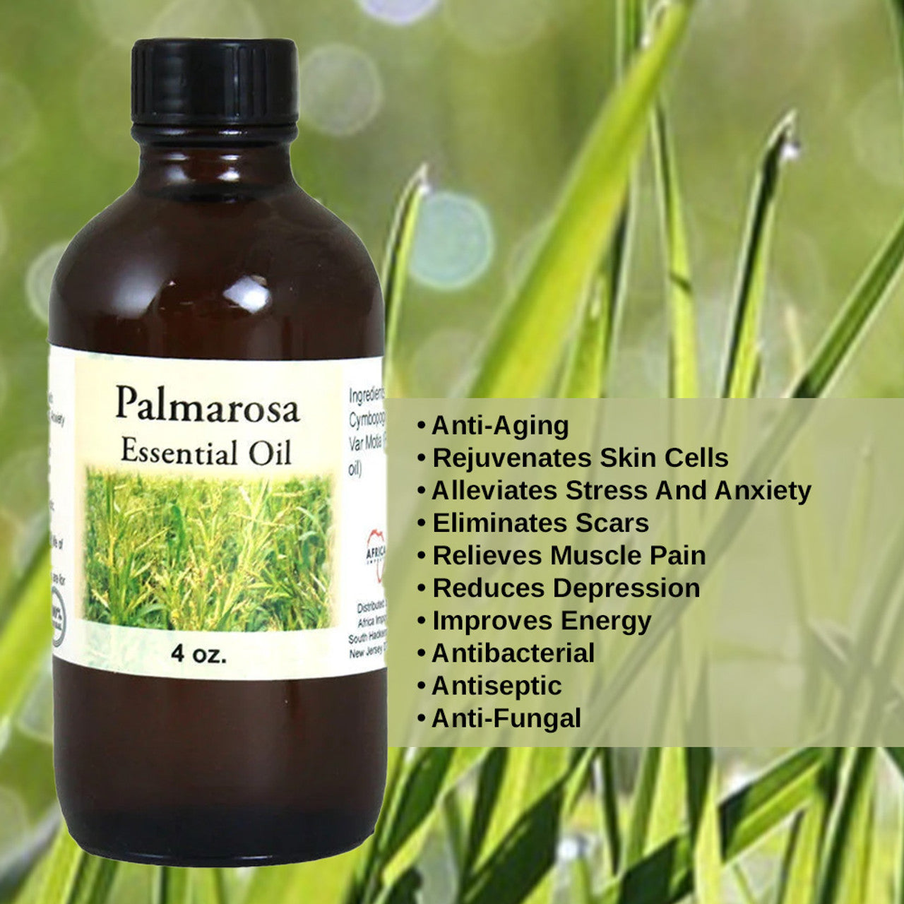 Palmarosa Essential Oil - 4 oz.